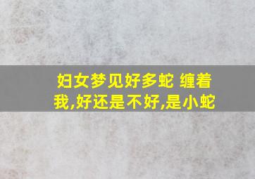 妇女梦见好多蛇 缠着我,好还是不好,是小蛇